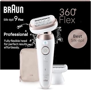 Braun Silk-épil 9 Flex, Épilateur, Tête Flexible À 360°, Épilation Facile, Même Des Zones Difficiles, Peau Douce Longue Durée, Tête De Rasoir Pour Femmes, Sabot Tondeuse, Blanc/Rose, 9-030 3D - Image 1