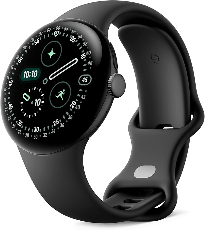 Google Pixel Watch 4 (41mm) - Android Smartwatch, Full Health & Fitness Data Tracking - Matte Black Aluminum Case - Volcanic Black Sport Band - Wi-Fi - Image 1