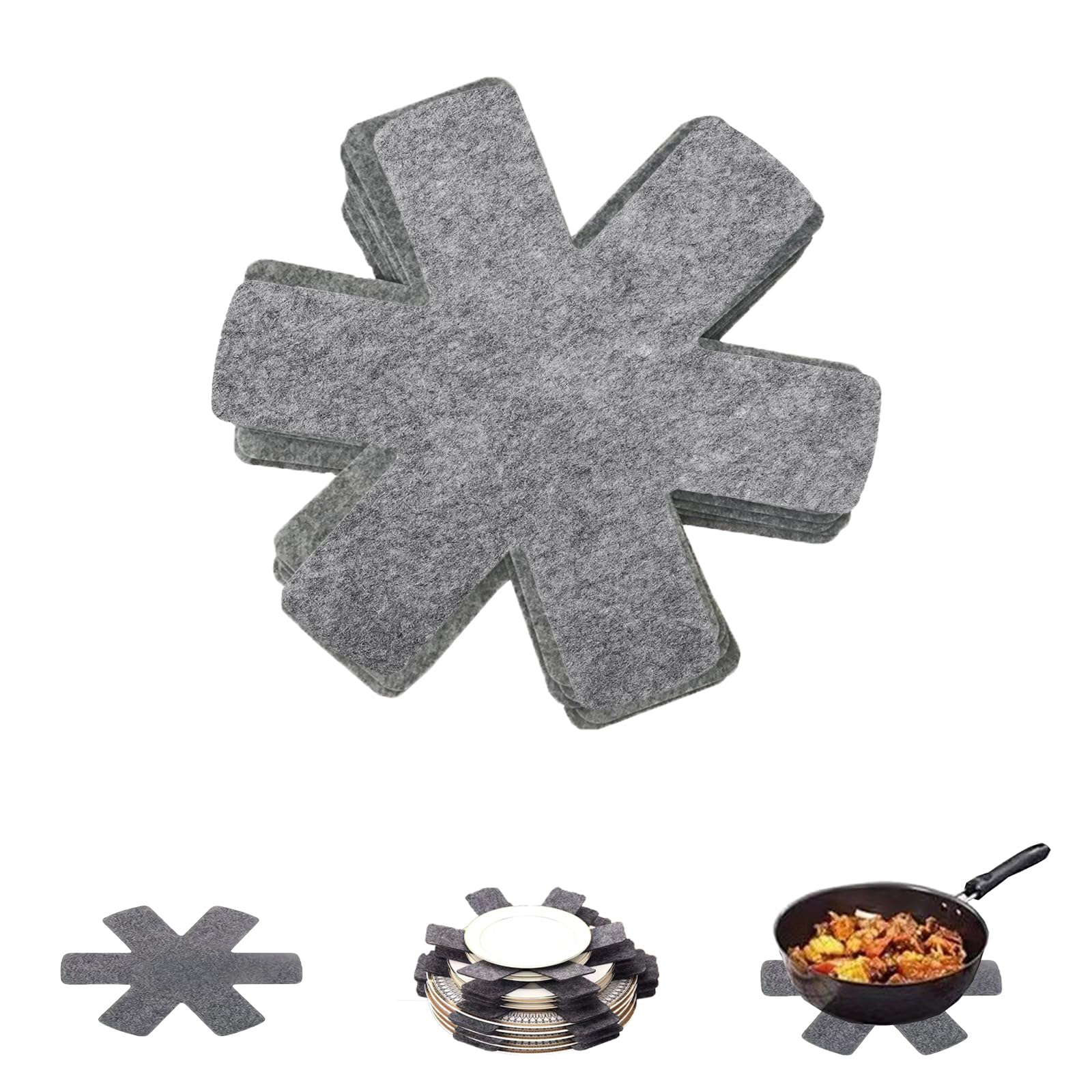 SNZ 10 x Felt Pan Protectors (26cm) - Non Slip Trivet for Tefal/WMF/Elo Pans - Kitchen Utensils to Protect Furniture and Prolong Pan Life - Image 1