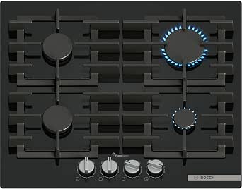 Bosch PPP6A6I40, Series 6, Gas Hob, 4 Burns, 60 cm, Black Tempered Glass - Image 1
