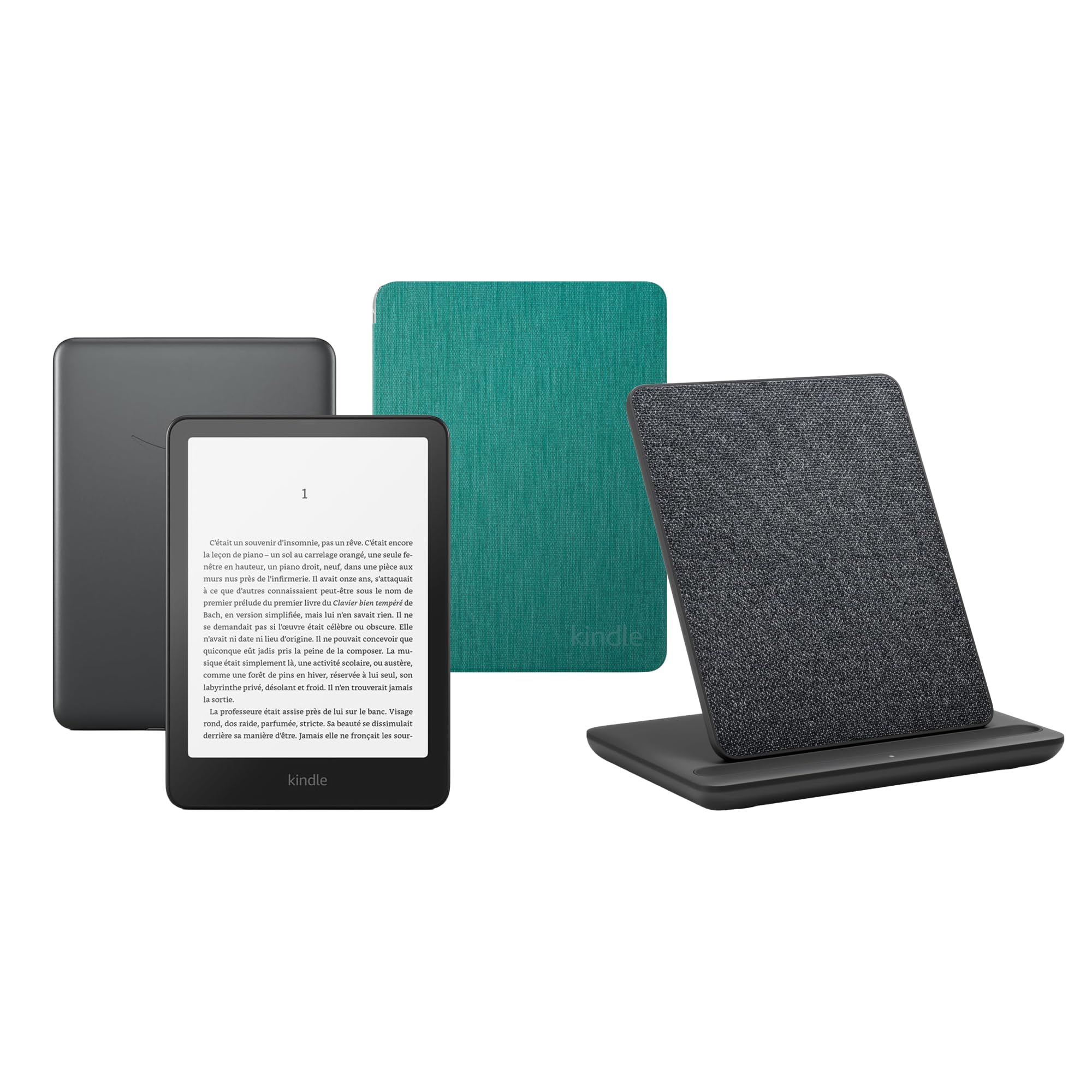 Kindle Paperwhite Signature Edition (2024 Release) 32 GB without ads, Jade Amazon Clear back Cover and a Made for Amazon Wireless Charging Dock - Image 1