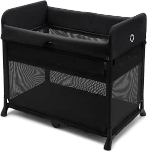 Bugaboo Stardust Compact Umbrella Bed with Mattress, Unfolds in 1 Second, with Carry Bag, 0-4 Years, Black - Image 1