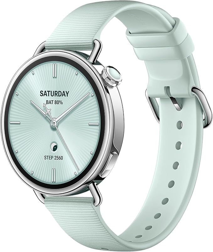 XIAOMI Watch S4 41mm, Compact 41mm Smartwatch, Ultra-light 32g Case, Menstrual Cycle Prediction, One-Gesture Health Control, HyperOS 3, Fluoride Rubber Strap (Mint) - Image 1