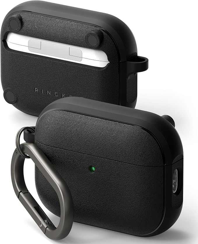 Ringke Case Compatible AirPods Pro 3 Magnetic Case [Onyx Magnetic] Anti-slip and Shockproof, Ultra Thin Soft Protection with Durable Bumper and Chrome Carabiner - Black - Image 1