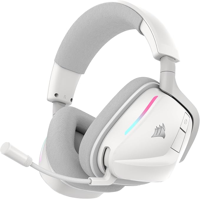 Corsair Void v2 Wireless Gaming Headset with Bluetooth for PC, PS5, PS4, Switch and Mobile - Dolby Atmos, Dual Wireless Multiplatform, Long Life Battery, Fast Charging - White - Image 1