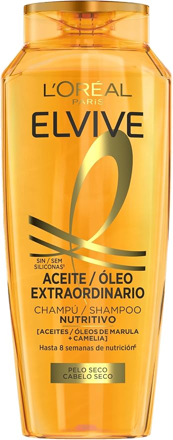L'Oreal Paris Elvive Extraordinary Oil Nourishing Shampoo for Dry Hair, 370 ml, Cranberry, Floral - Image 1