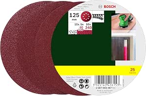 Bosch Accessories 2607019497 Sanding Sheets for Orbital Sander 80 - 120 Grit 125 mm 25 Pieces Silver - Image 1