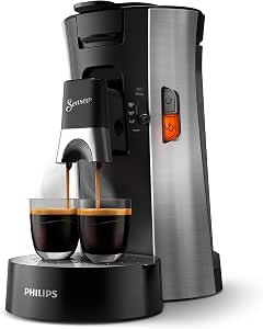 Philips Coffee Machine Pods – SENSEO Select Eco – Intensity Plus – Crema Plus – Function Memo - Brushed Steel (CSA250/10) - Image 1