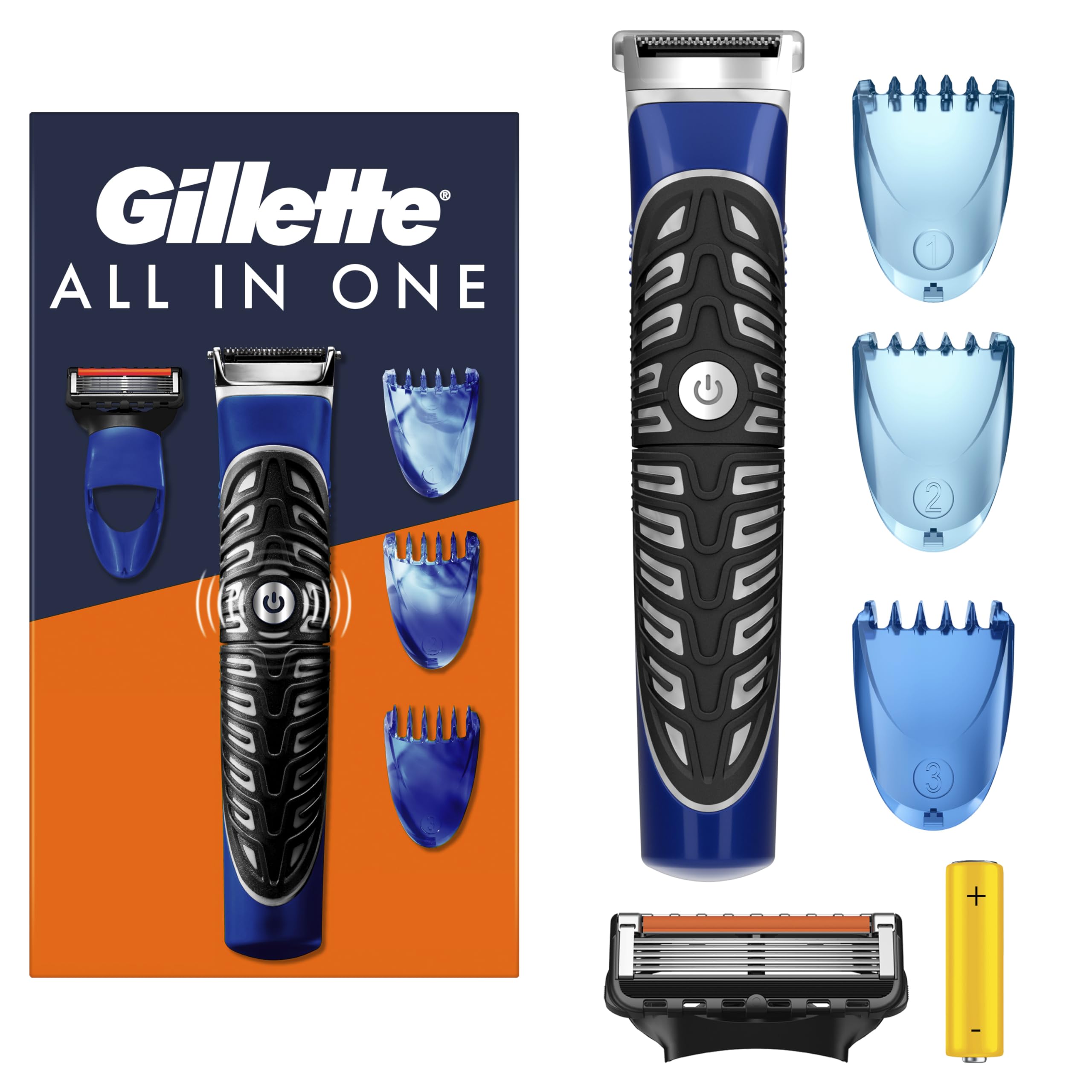 Gillette Men's Body & Beard Trimmer, All in One Electric Shaver and Sculptor with Braun Technology, 1 ProGlide Blade, 3 Clogs, Waterproof, Precision Shaver on Face and Torso - Image 1