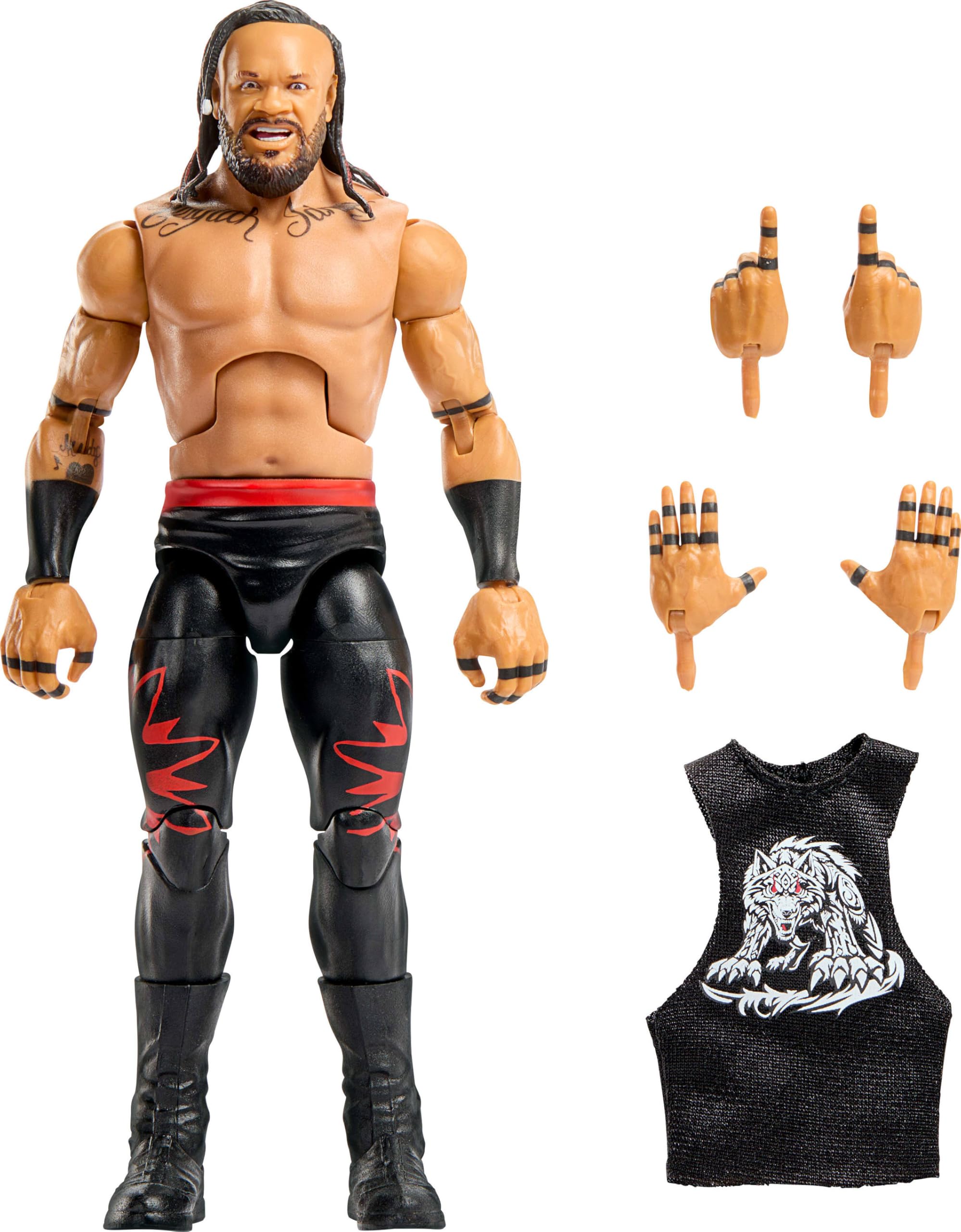 Mattel WWE Elite Action Figure & Accessories, Series #118, 6-inch Collectible Jacob Fatu with 25 Joint Points & Swappable Hands, Various Colours - Image 1
