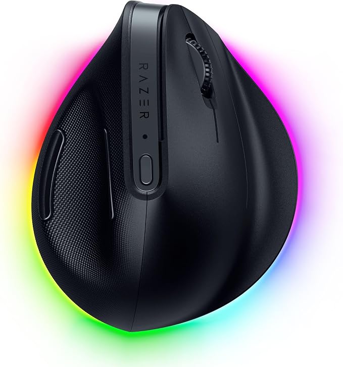 Razer Pro Click V2 Vertical - Ergonomic Vertical Wireless Right-Handed Mouse - AI Support - 30K Optical Sensor - Windows & Mac (up to 6 Months Battery Life, Chroma RGB, 9 Buttons) Black - Image 1
