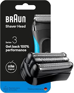 Braun Original Series 3 21B Men's Electric Shaver Head, Replacement Part for Close Shaving, 2 Grid Blades for Shaving and Central Trimmer, Official Replacement Element - Image 1