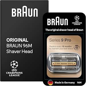 Braun Men's Electric Razor Head Series 9 Pro + 96 m Black, Original Replacement Grille for a Close Shave, Ultra Thin Blades, Official Replacement Element - Image 1