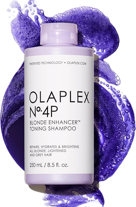 Olaplex 4P Violet Blonde Revealing Shampoo, Repairs, Moisturizes and Brightens Blonde, Lightened and Grey, Sulphate Free, 250 ml - Image 1