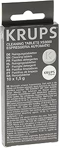 Krups XS300010 Pack of 10 Cleaning Tablets for Full Auto Coffee Machines, Cleans the Water Circuit, Protects Against Overheating, Official Accessory XS300010 - Image 1