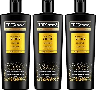 TRESemmé Shampooing Lamellar Shine produit de soins capillaires pour un fini ultra-brillant de salon avec technologie Lamellar brevetée 3 x 400 ml - Image 1