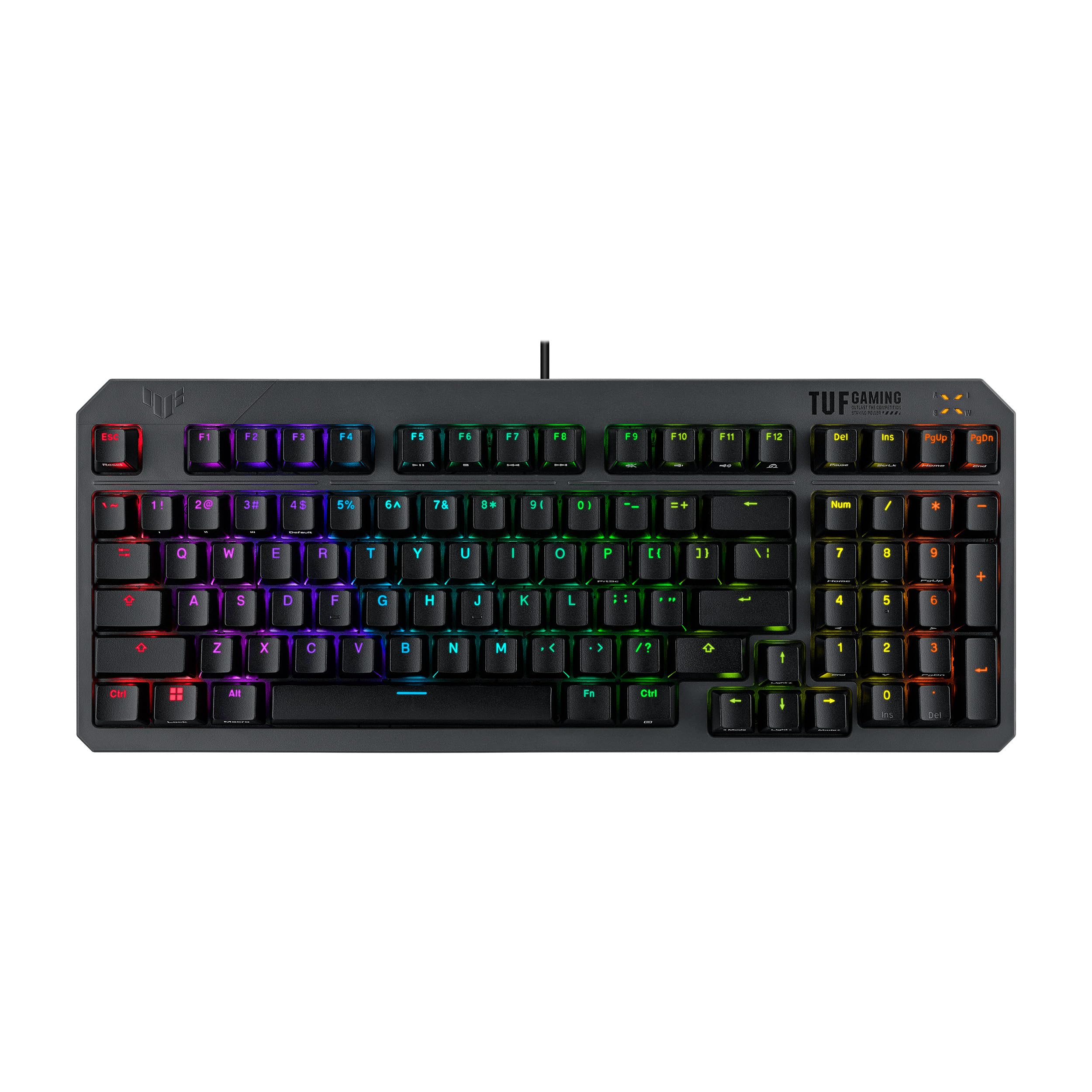ASUS TUF Gaming K3 Gen II Compact 97 Key Gaming Keyboard, RGB Opto-Mechanical Switches, Silicone Seal, Shock Absorbing Foam, IP57 Waterproof, Removable Top Plate and Aura Sync, AZERTY - Image 1