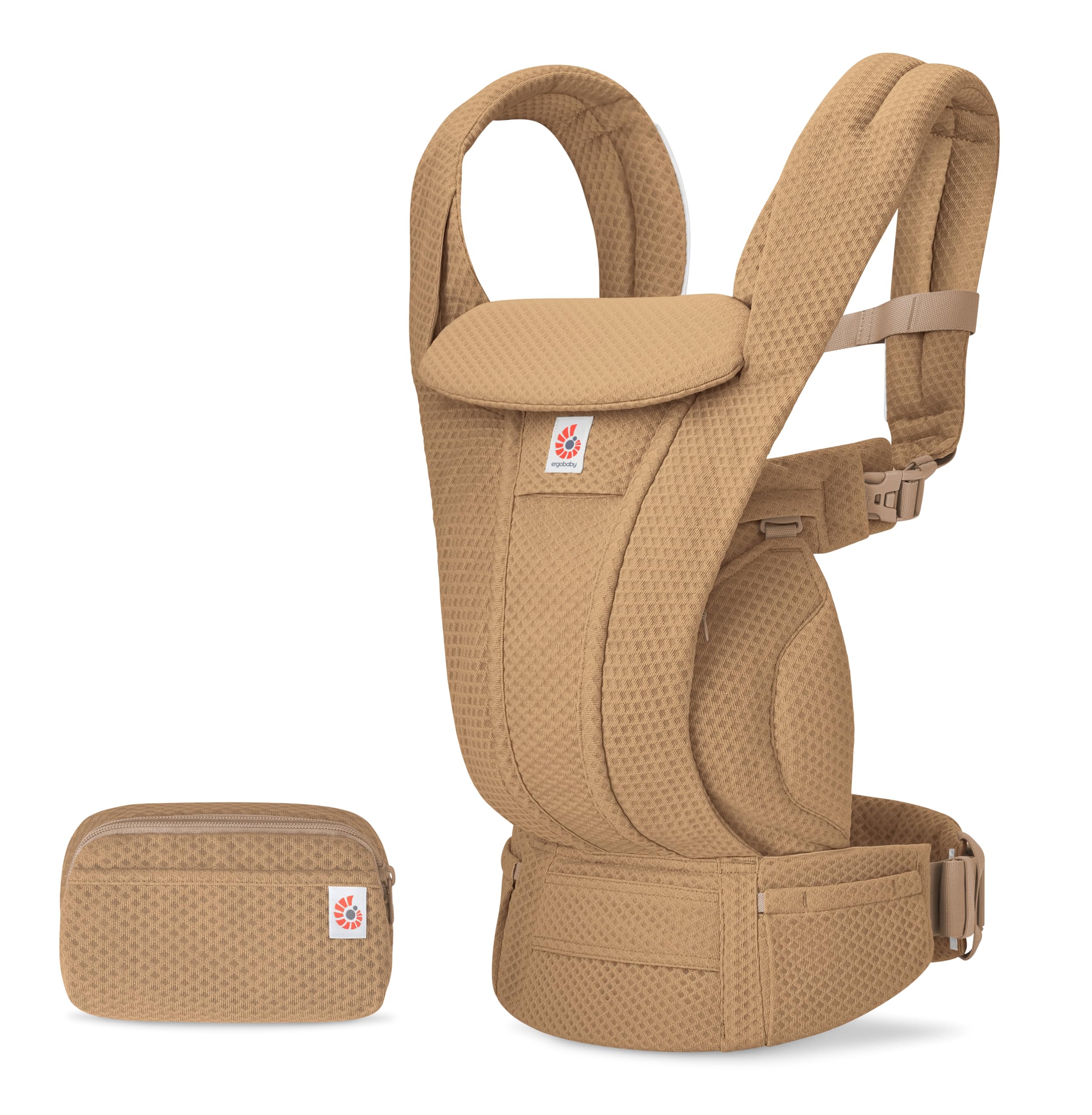 Ergobaby Omni Deluxe All-in-One Baby Carrier for Newborns from Birth up to 20kg, Ergonomic 4-Position Mesh Baby Carrier Back, Travel Baby Carrier, Camel - Image 1