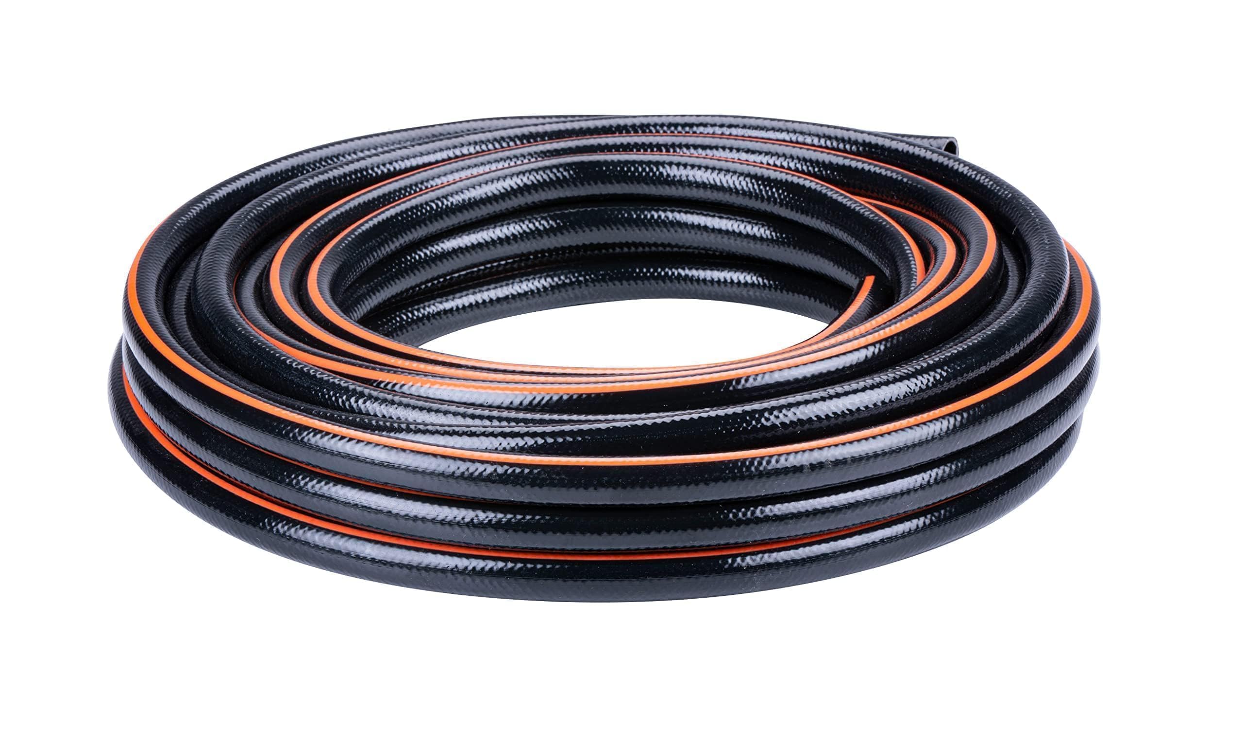 BLACK+DECKER Garden Hose 15 m – Garden Hose Diameter 13 mm – Garden Tools – Max. 6 Bar – PVC – Black/Orange - Image 1