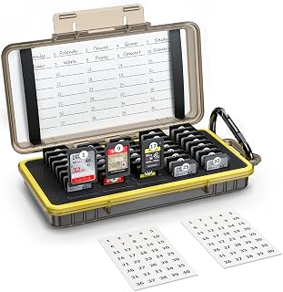KIWIfotos Étui pour Carte mémoire 40 emplacements résistant à l'eau pour 40 Cartes SD SDXC SDHC/NS (Nintendo Switch) /Sony PSV PS Vita, Carte SD - Image 1
