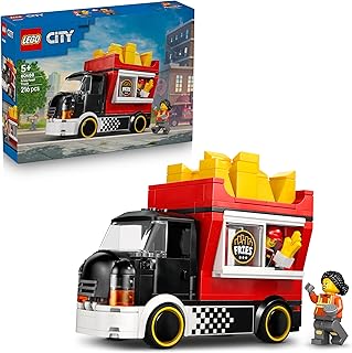 City Le Food Truck of Fries – Model Truck with Removable Kiosk, 2 Minifigures & Food Accessories – Birthday Gift Idea for Boys and Above Age 5 Years old 60488 - Image 1
