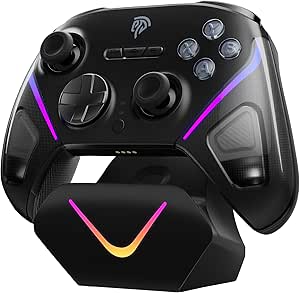 EasySMX Wireless PC Controller with Charging Dock/RGB/TMR Joystick Trigger, Bluetooth Rechargeable Switch/Switch2 Controller, D10 Mobile Controller for Switch 2/Switch/PC/Android/iOS/Steam, Black - Image 1