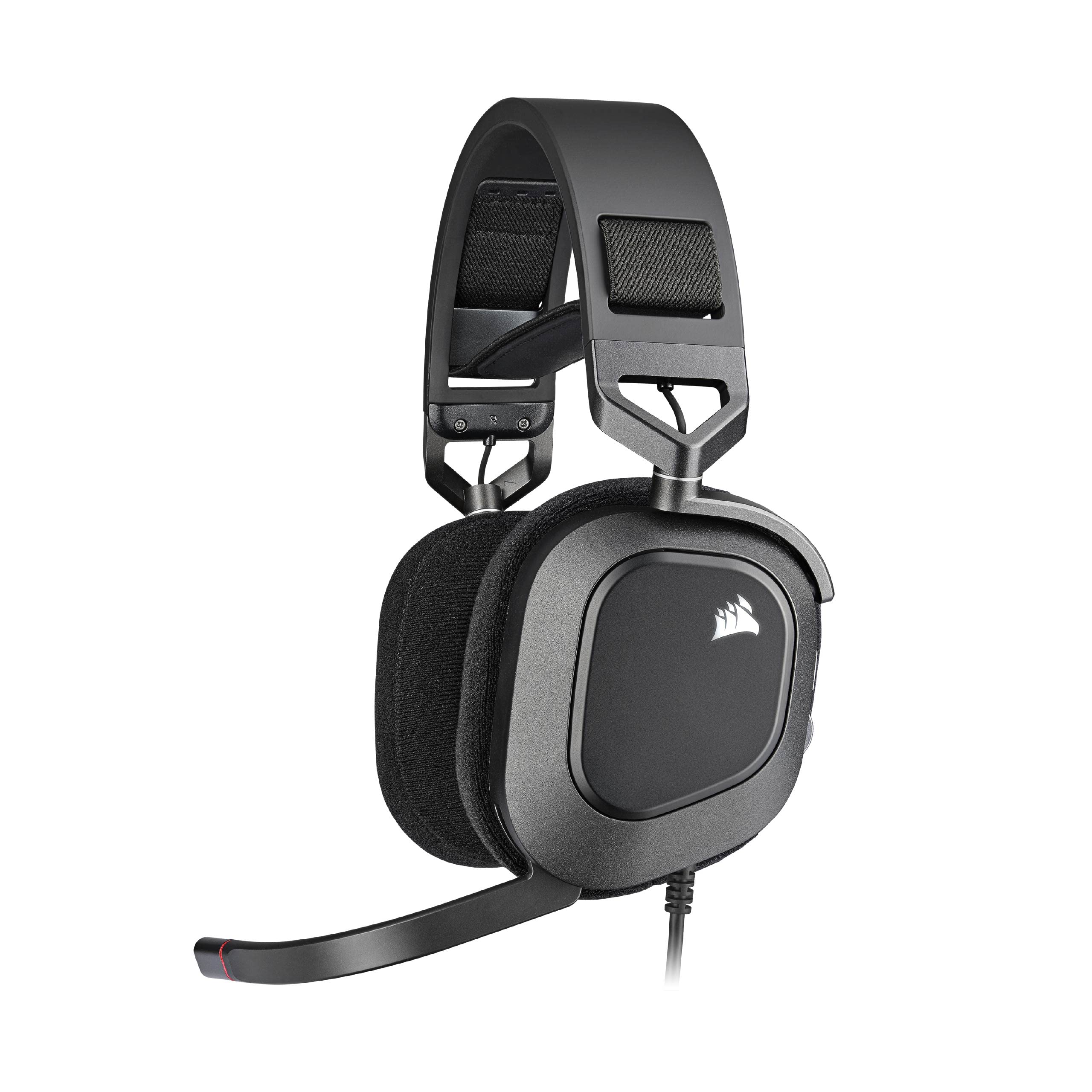 Corsair HS80 RGB USB Premium Gaming Headset with Dolby 7.1 Surround Sound (Broadcast Quality Microphone, Breathable Microfibre Fabric, High-Fidelity Audio, Durable Construction) Carbon - Image 1