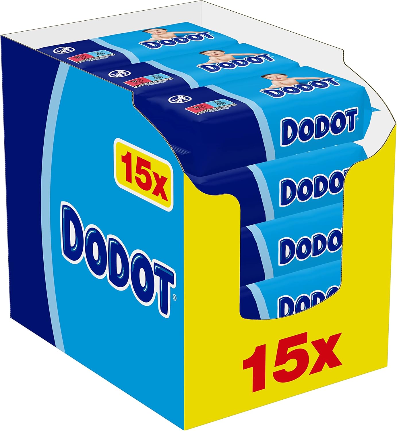 Dodot Baby Wipes, 960 Wipes, 15 Packs (15 x 64), Clean & Hydrate With Every Run - Image 1