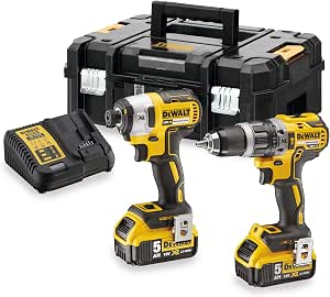 DEWALT DCD796 Drill Kit + DCF887 Impact Driver + 2 x 5Ah Batteries + DCB115 Charger + Tstak DCK266P2T-QW Case - Image 1