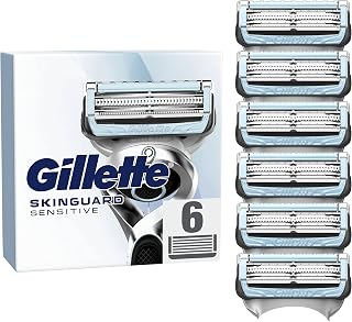 Gillette Lames De Rechange SkinGuard, Pack De 6 Cartouches De Lames De Rasoir Homme, Conçues Pour Un Rasage De La Peau Sensible, Compatibles Aussi Avec Manches Fusion Et ProGlide - Image 1