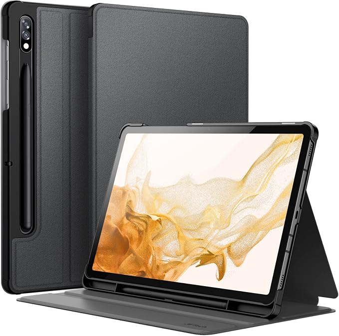 JETech Case for Samsung Galaxy Tab S8 2022/S7 2020 11 Inch with S Pen Holder, Slim Folio Protector Tablet Case, Multi-Angle Display (Black) - Image 1