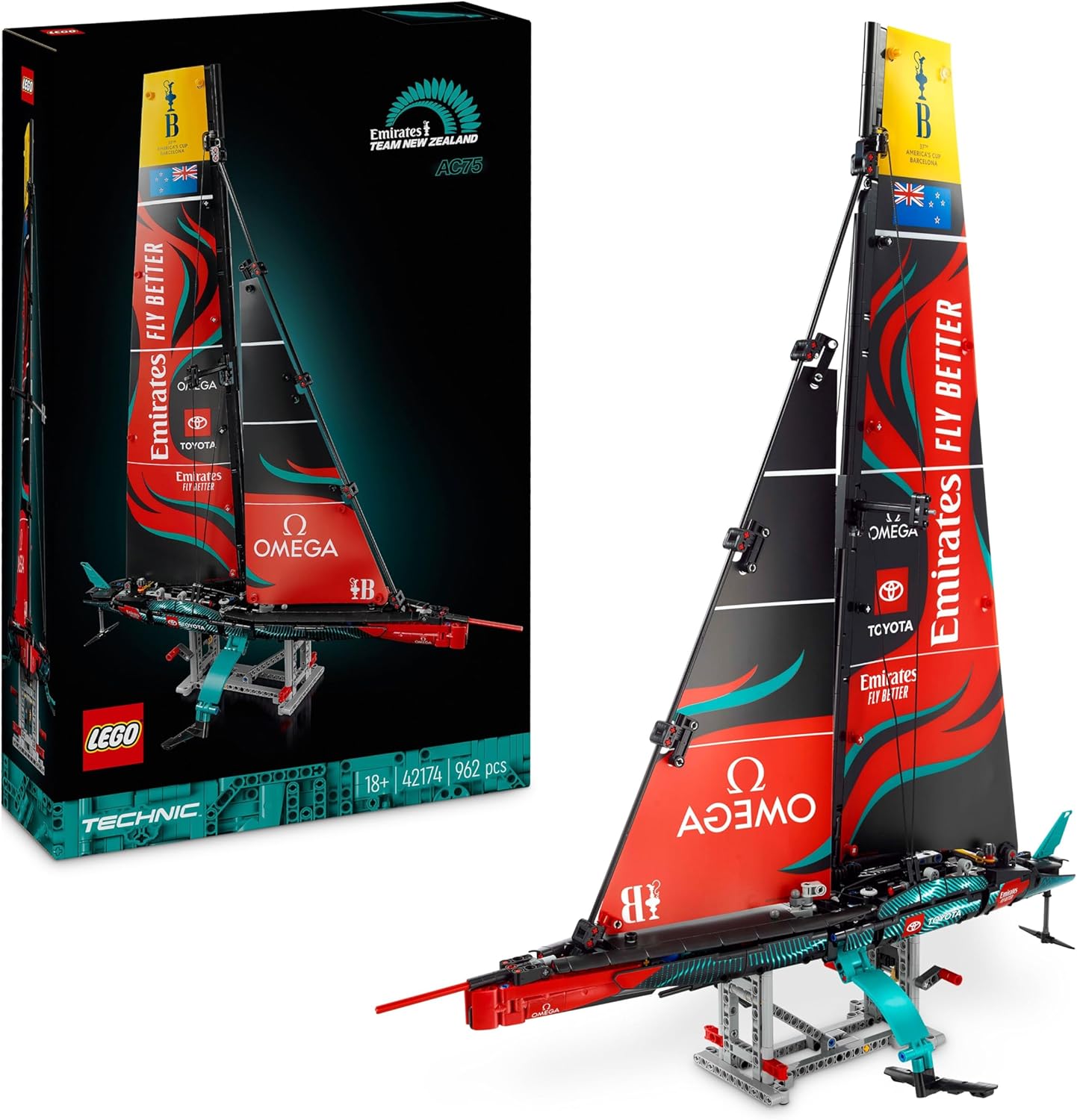 LEGO Technic Yacht Emirates Team New Zealand AC75 - Kit de Construction pour Les Passionnés de Navigation - Maquette de Bateau à Construire pour Les Amateurs de Loisirs Créatifs Adultes 42174 - Image 1