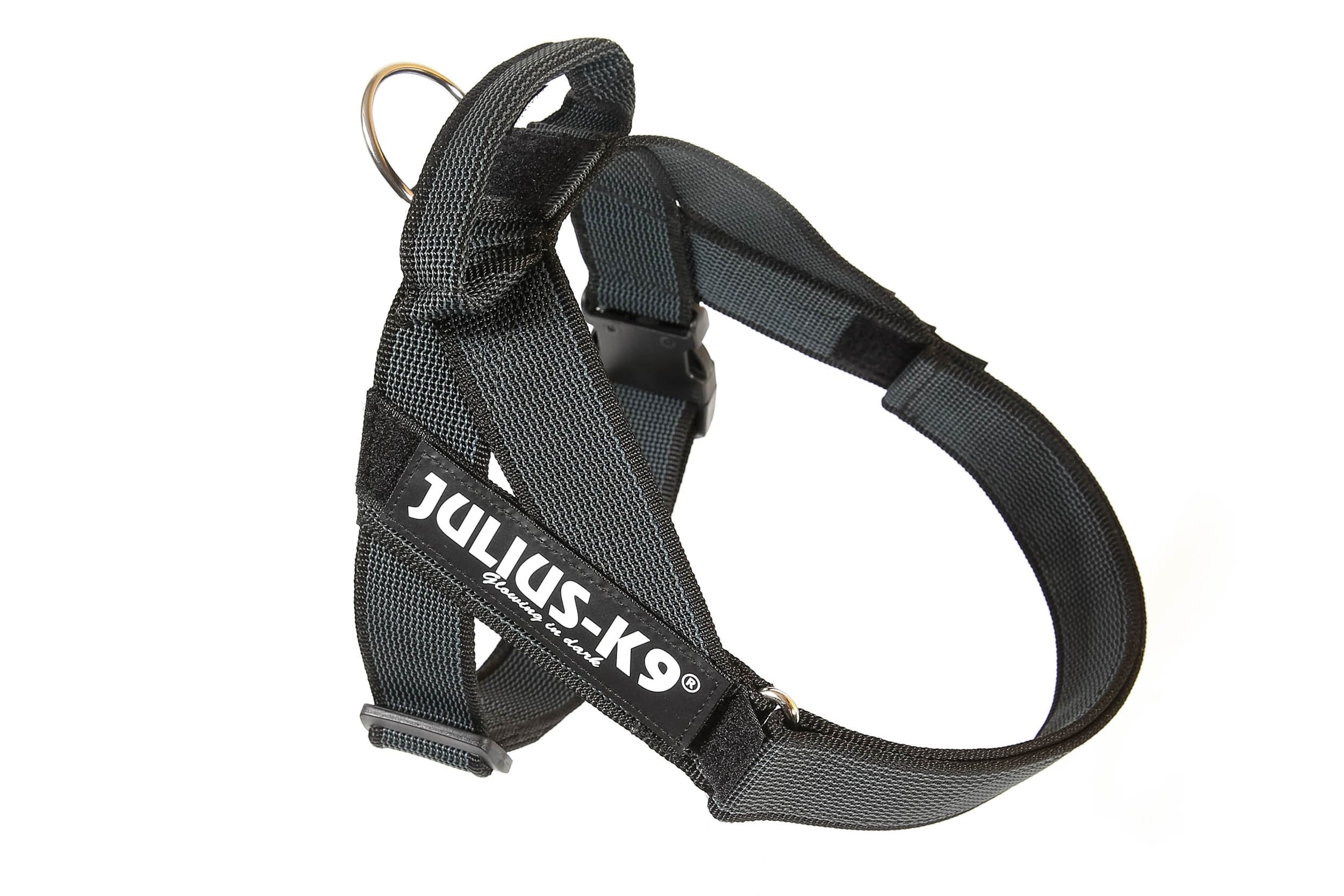 Julius-K9, IDC Color & Gray Strap Harness, Size: 0, Black-Grey - Image 1