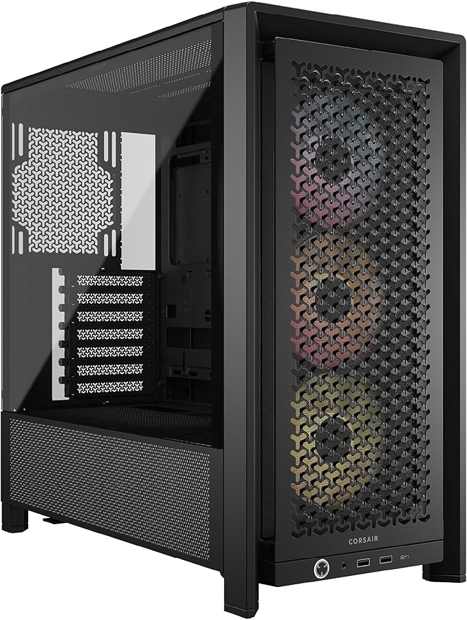 CORSAIR Frame 4000D RS ARGB Medium ATX Modular Enclosure - High Airflow, 3X Pre-Installed RS ARGB Fans, ASUS BTF, MSI Project Zero, Gigabyte Project Stealth - Black - Image 1