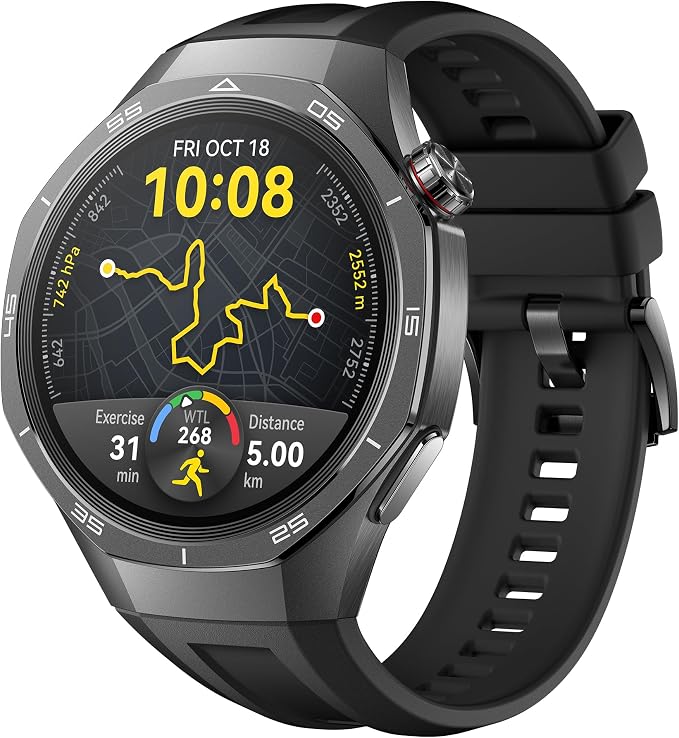 HUAWEI Watch GT 5 Pro 46mm Smart Watch, Clean Lines, Advanced Training Programs, Health Tracking, ECG, Up to 14 Days of Battery Life, iOS & Android, Black - Image 1