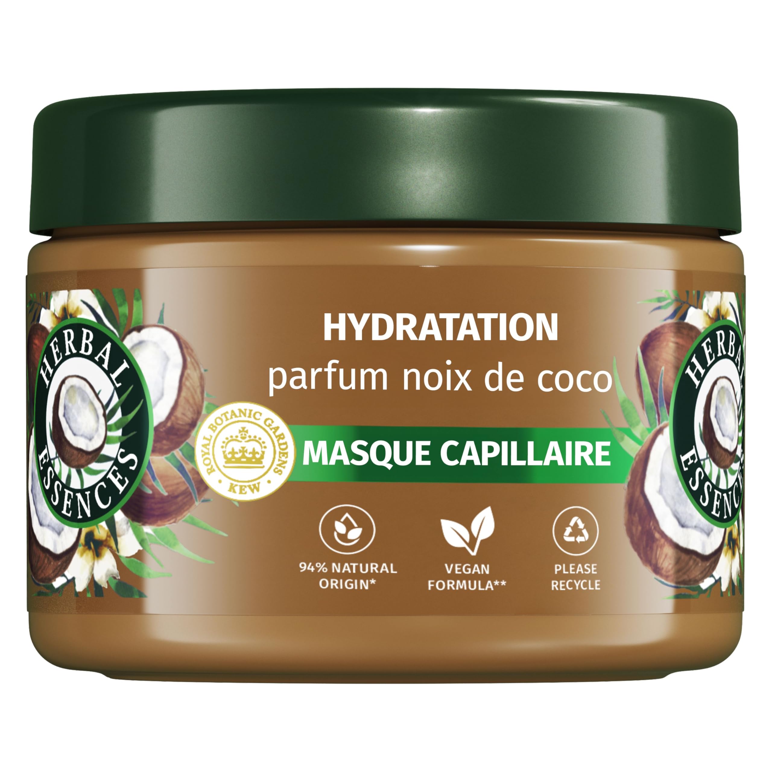 Herbal Essences Hydration Mask Coconut Fragrance 500ml Damaged Hair, Helps Nourish and Smooth, for Soft Hair, Naturally Derived Ingredients, Vegan and Not Tested on Animals - Image 1