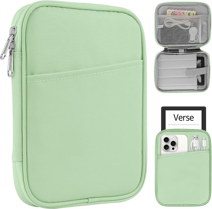 HoYiXi Universal Case for 7 inch Kindle Paperwhite/Colorsoft 2024 Compatibility 6.8" Paperwhite 2021 and 6"-6.8" Kobo/Tolino/Sony EReader with Anti-Drop Android Tablet Sleeve Case, Green - Image 1