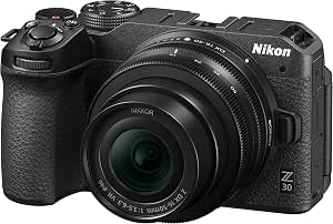 Nikon Z 30 + 16/50 mm VR Kit, Hybrid Camera DX Sensor (20.9 MP, 4K UHD 30p or Full HD 120p, Burst 11 fps, Adjustable Touch Screen (USB Type C Cable Included), Black - Image 1