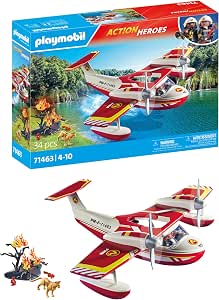 Playmobil 71463 Seaplane with Firefighter - Action Heroes - with Character, Animals, Fire Fighting Aircraft with Extinguishing Function and A Burning Forest - City & Professions - From 4 years old - Image 1