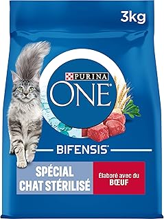 PURINA ONE | BIFENSIS | Croquettes Chat Adulte Stérilisé | Renforce le système immunitaire, améliore l'équilibre du microbiome, aide à maintenir un système urinaire sain | Boeuf | Sac | Lot de 4 x 3Kg - Image 1
