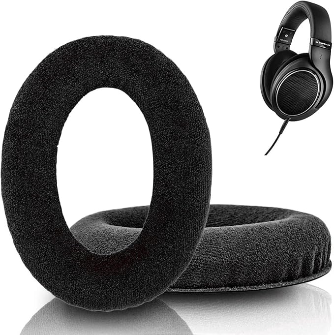 Replacement HD598 Earpads Compatible with Sennheiser HD598 HD598SE HD598CS HD595 HD599 HD599 SE, Memory Foam, Soft Leather, Black - Image 1