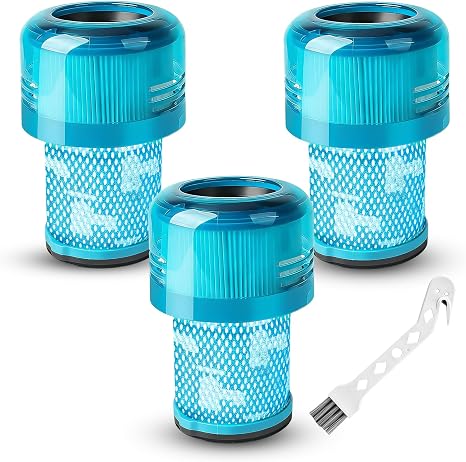 3 x Dyson V12 Detect Slim Vacuum Cleaner Filter, Dyson v12 Detect Slim Absolute Filter with Cleaning Brush, Dyson V12 Filter, Absolute Extra/Total Clean/Fluffy - Image 1