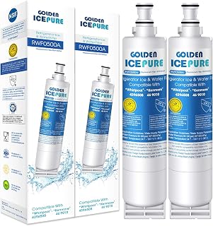 GOLDEN ICEPURE Filtre à eau pour réfrigérateur 2 pièces (facture disponible). Compatible avec Whirlpool 4396508, Maytag, KitchenAid, SBS002, S20BRS, 481281729632, 461950271171, 481281728986. - Image 1