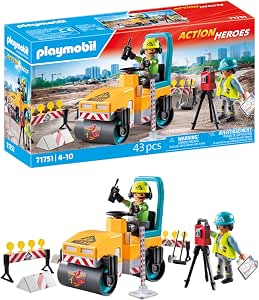 Playmobil | Action Heroes | Road Construction Site | Children's Toy | Building Set | Toy for Children from 4 Years | 71751 - Image 1
