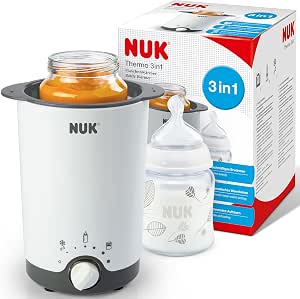 NUK Thermo 3-in-1 Bottle Warmer | Gently thaws, warms and keeps liquids and soft foods warm | Removable basket for easy removal | European 2-pin plug - Image 1