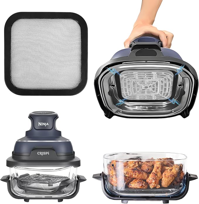 Magnetic Anti-Splash Grill Accessories for Ninja CRISPi Portable Oil-Free Fryer, 3.8L, 4-in-1 FN101EUGY,Anti Splash Grid for Airfryer, Silicone Protection for Air Fryer - Image 1
