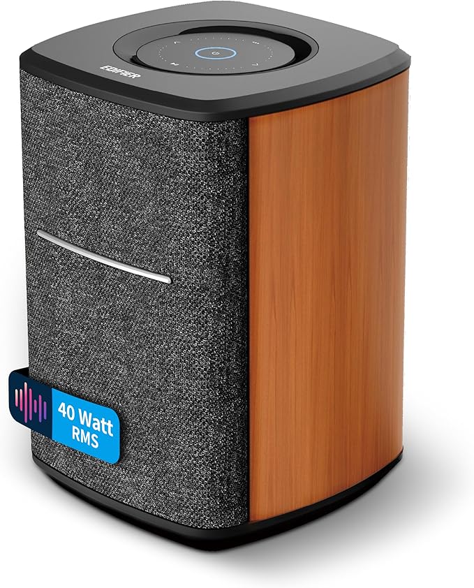 Edifier MS50A Samrt WiFi Speaker with Bluetooth and Wireless Stereo Function, Works with Amazon Alexa, Apple AirPlay 2, Spotify, etc. Brown - Image 1