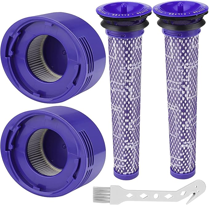 Dyson V8/V7 Washable Absolute and Animal Replacement Filter, 2 HEPA Post-Filters, 2 Pre-Filters with Cleaning Tool - Image 1
