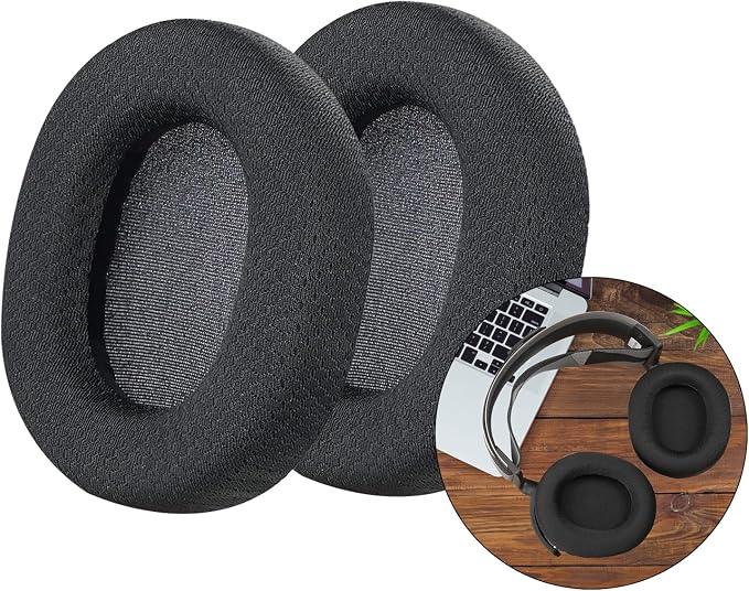 Earpads for SteelSeries Arctis 1 3 5 7 7P 9X Pro Foam Replacement Cushion for Wired Gaming Headset with Noise Insulation Foam Replacement Breathable Mesh (Black) - Image 1