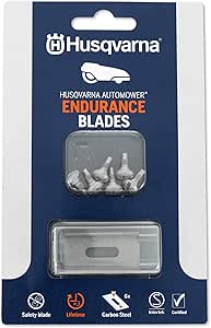 Husqvarna Automower Endurance - Set of 6 Blades with Screws - Oblong Hole - Most Durable Quality Blade - Compatible with All Husqvarna/Gardena/McCulloch Robot Lawnmowers - Image 1